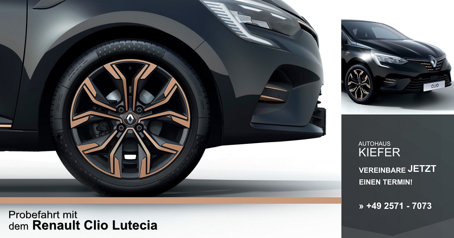Autohaus Kiefer stellt vor: Der neue Renault CLIO LUTECIA!